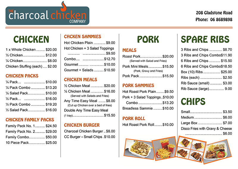 The Charcoal Chicken Co. Gisborne + MENU » Gisborne City New Zealand