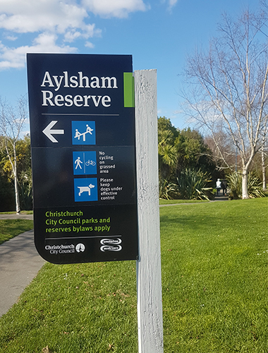 Aylsham Reserve SIGN Casebrook Christchurch